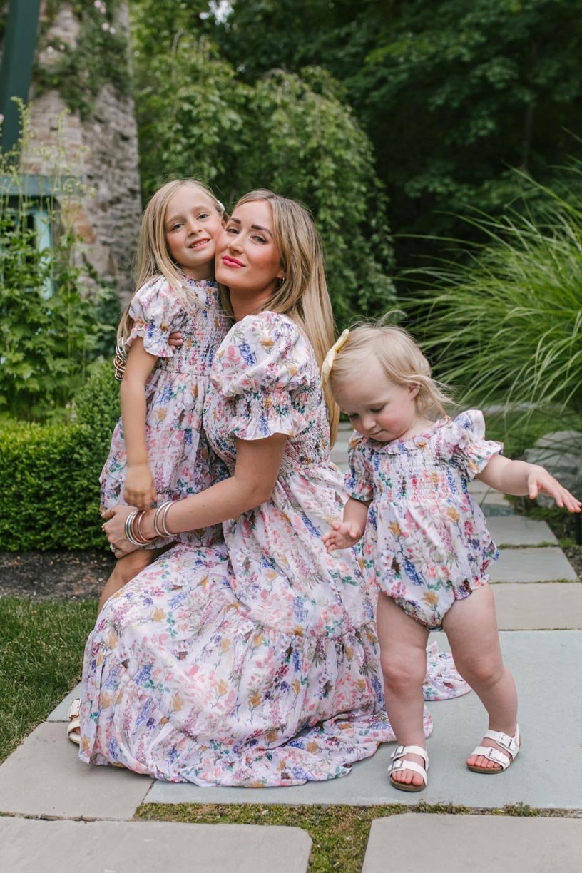 Cordelia dames midi-jurk met bloemenprint & smock bustier | Luchtig, vrouwelijk & geschikt voor zwangerschap