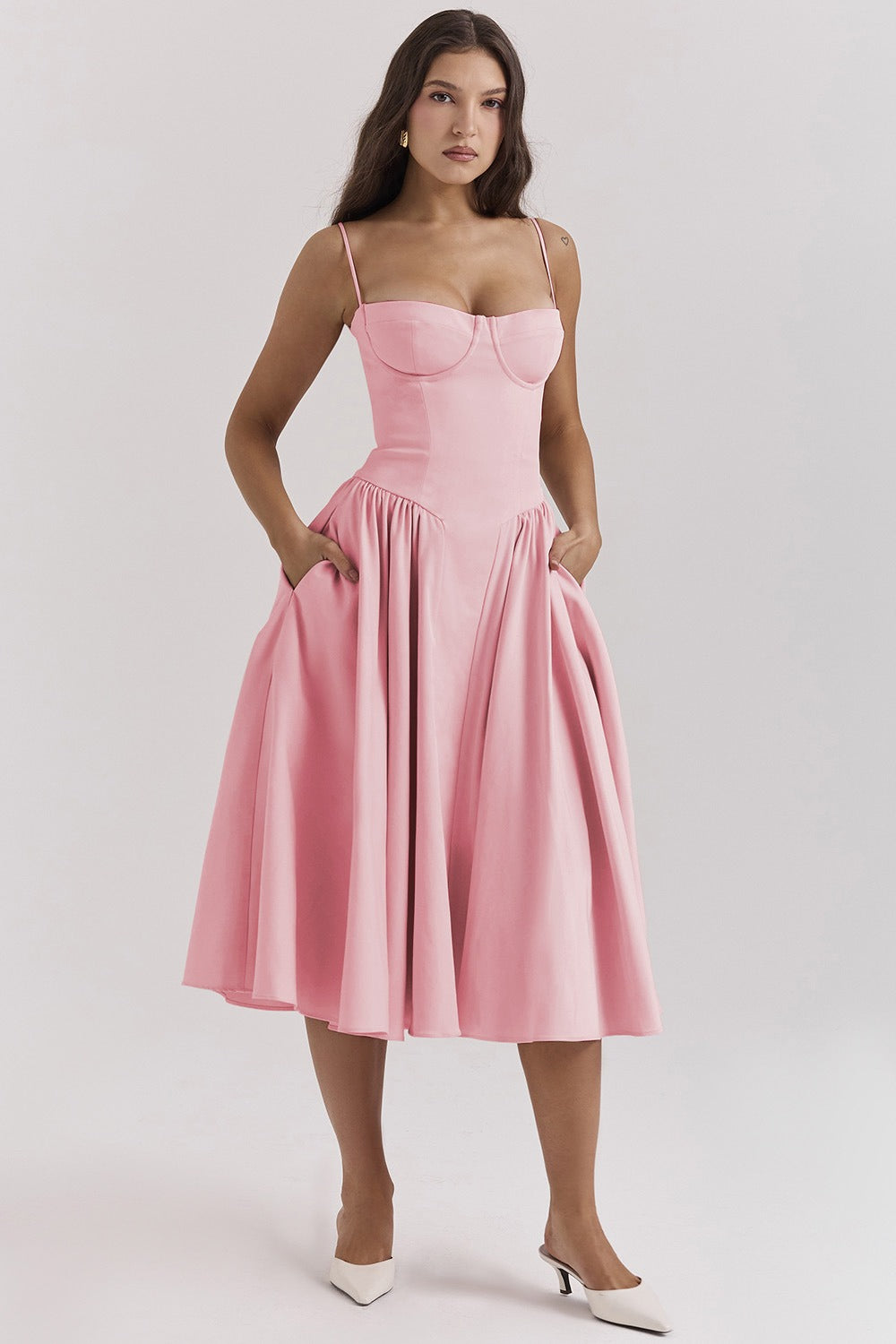 Élodie Grace zomerjurk voor dames | Elegante korsetjurk met bandjes & uitlopende rok