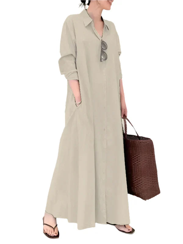 Livia maxi jurk voor dames - Elegante lange jurk met A-lijn silhouet