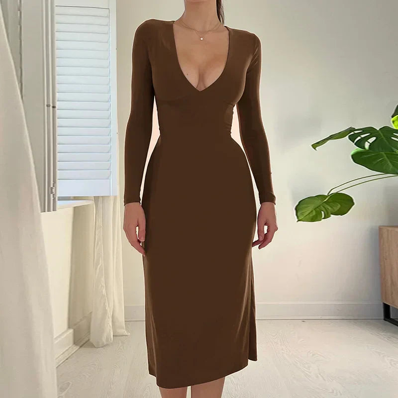 Mireille Elegante Bodycon Jurk met Koord en Sculpting Effect
