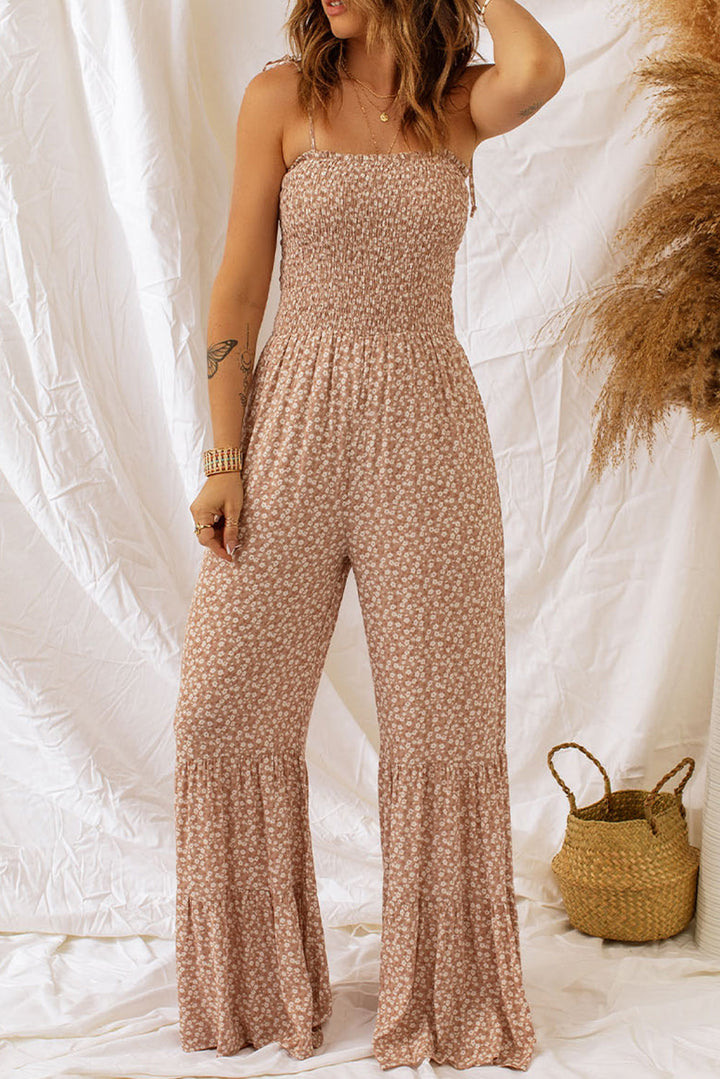 Feestelijke smoking jumpsuit met dunne bandjes en wijde pijpen | Elegantie en stijl