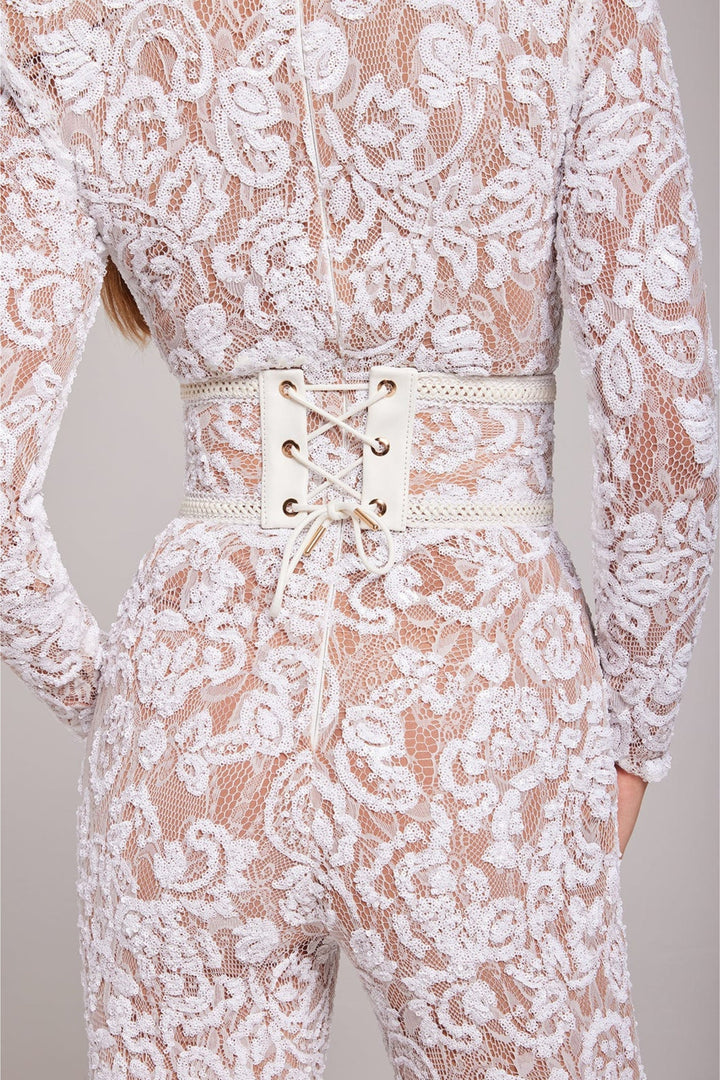 Marai Jumpsuit met kanten details en vloeiende pijpen