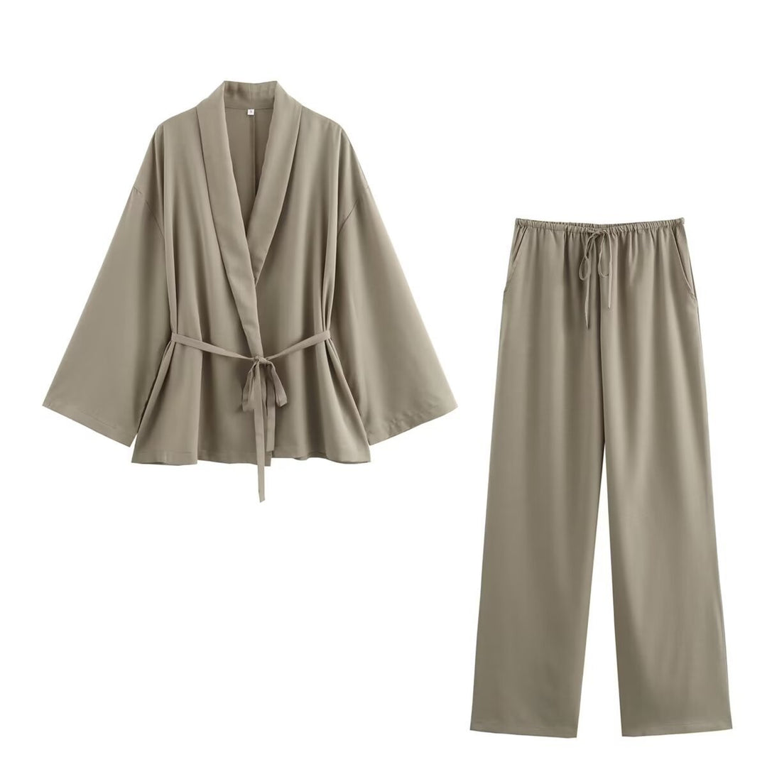 Nalani linnen kimono set voor vrouwen | Luchtig, elegant & veelzijdig voor lente en zomer