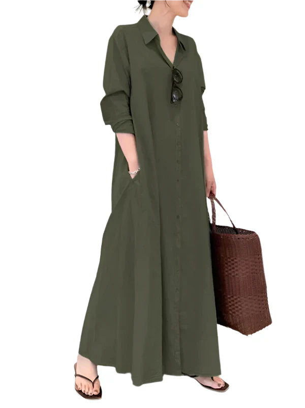 Livia maxi jurk voor dames - Elegante lange jurk met A-lijn silhouet