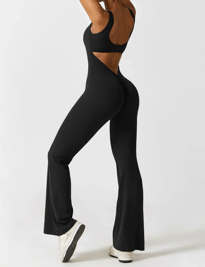 Elena Uitlopende jumpsuit met V-rug