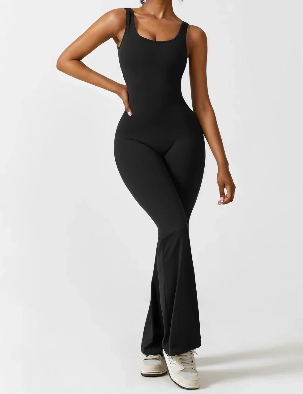 Elena Uitlopende jumpsuit met V-rug