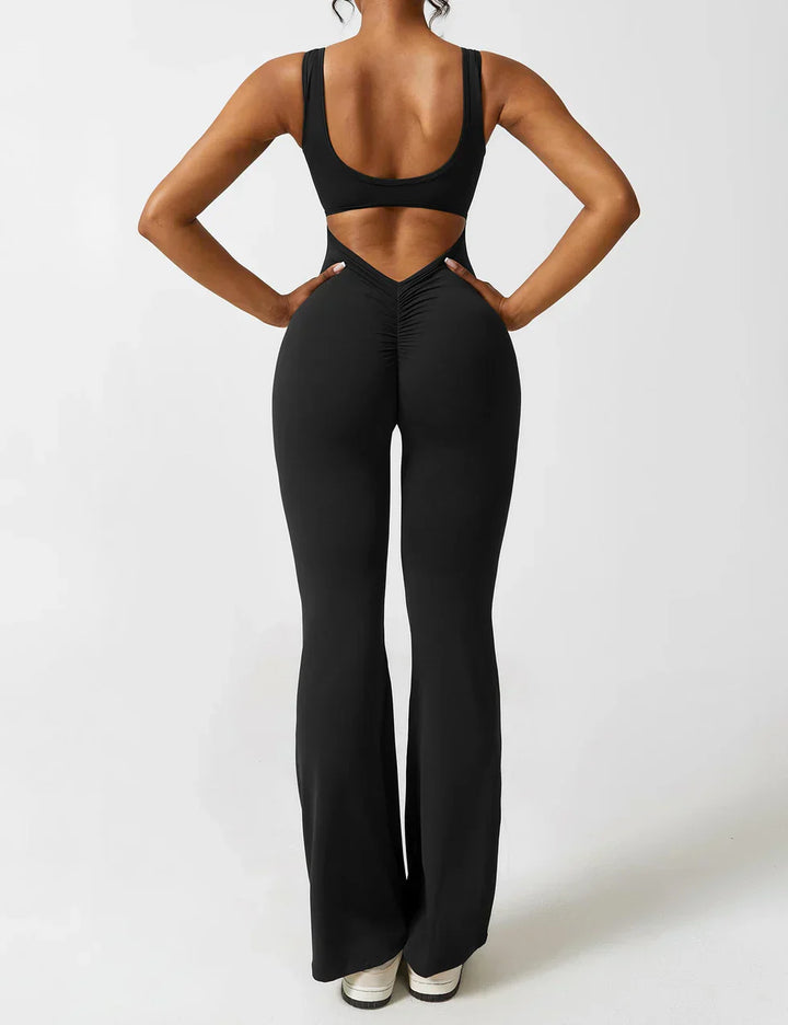 Elena Uitlopende jumpsuit met V-rug