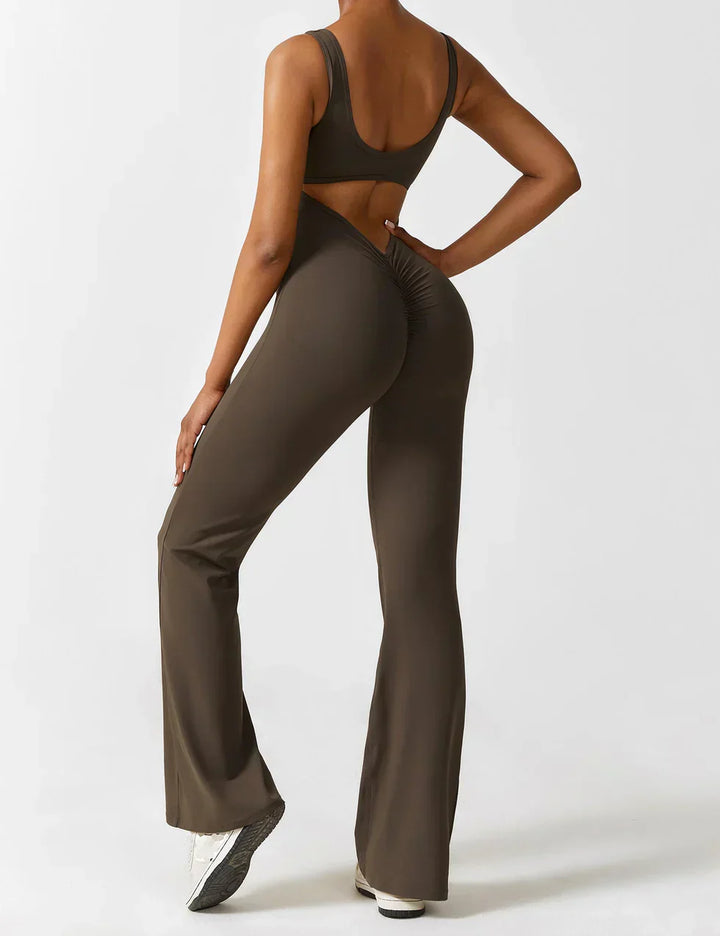 Elena Uitlopende jumpsuit met V-rug