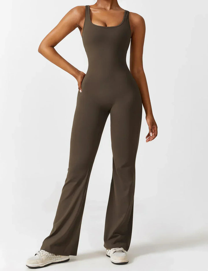 Elena Uitlopende jumpsuit met V-rug