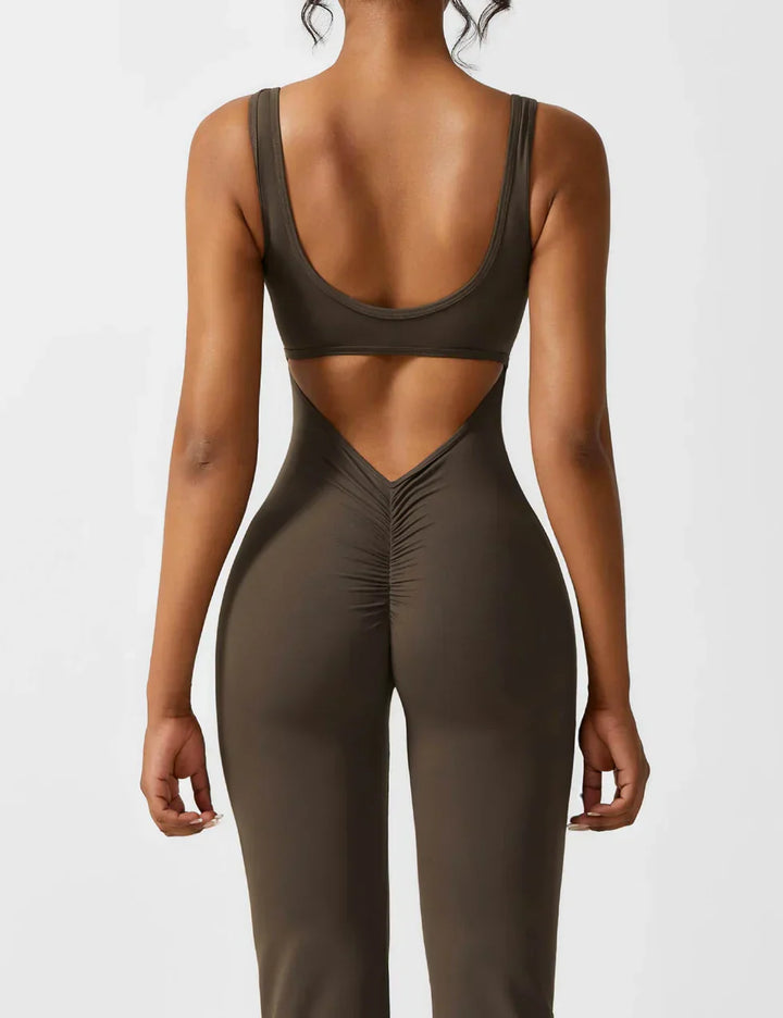 Elena Uitlopende jumpsuit met V-rug