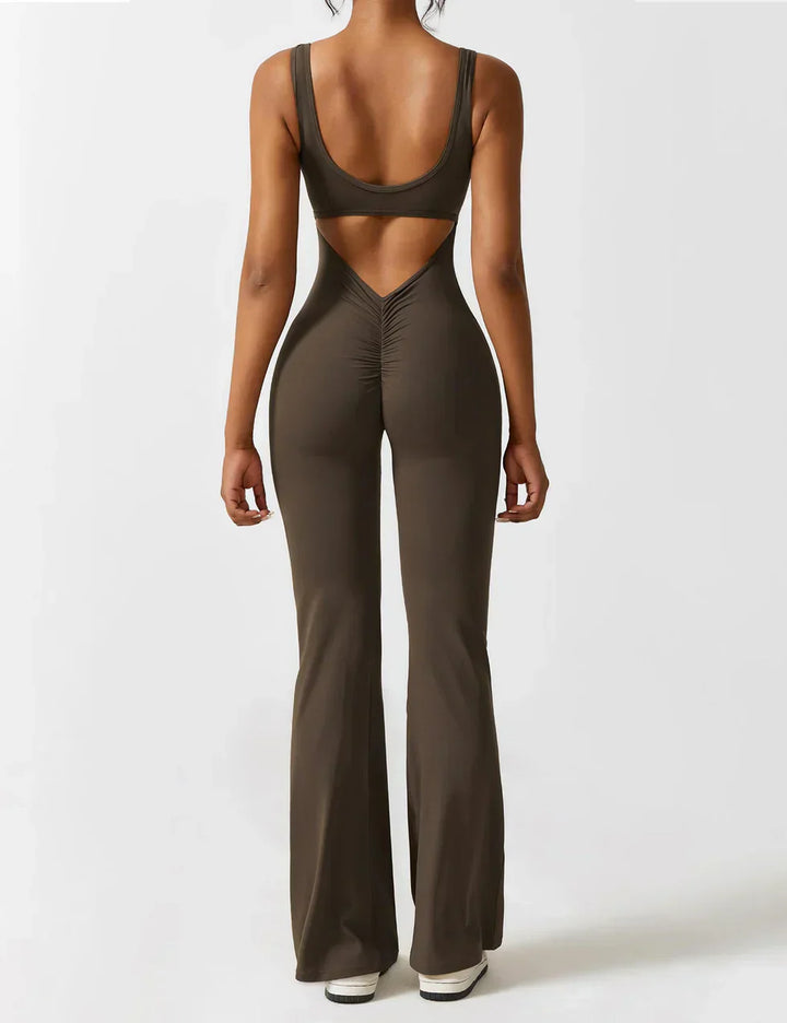 Elena Uitlopende jumpsuit met V-rug