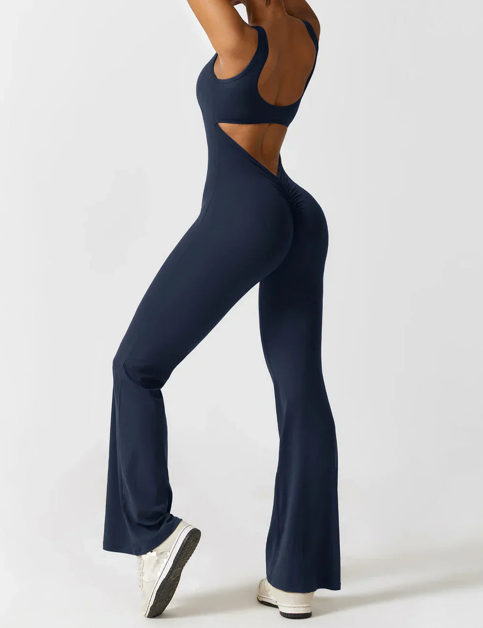 Elena Uitlopende jumpsuit met V-rug