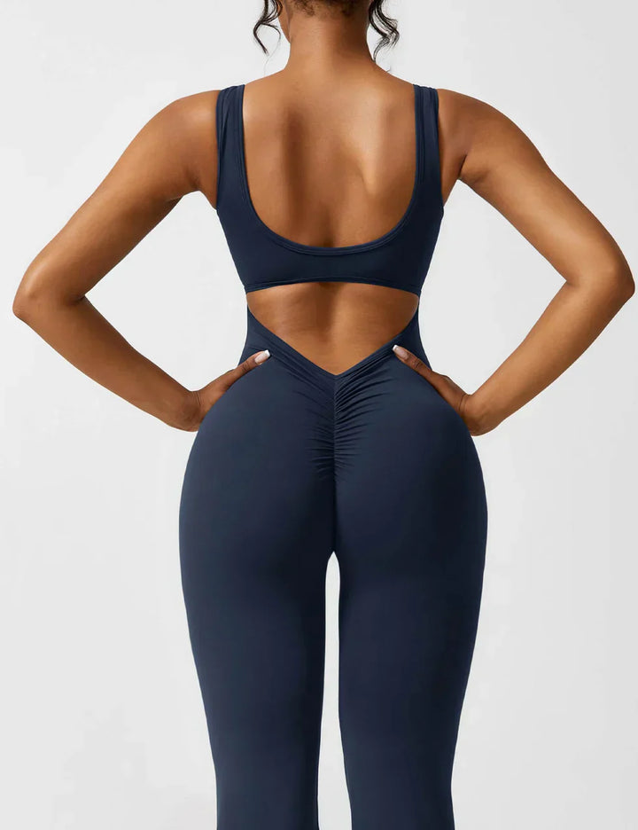 Elena Uitlopende jumpsuit met V-rug