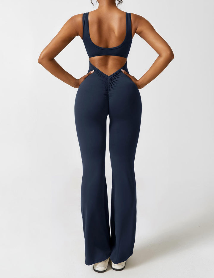 Elena Uitlopende jumpsuit met V-rug