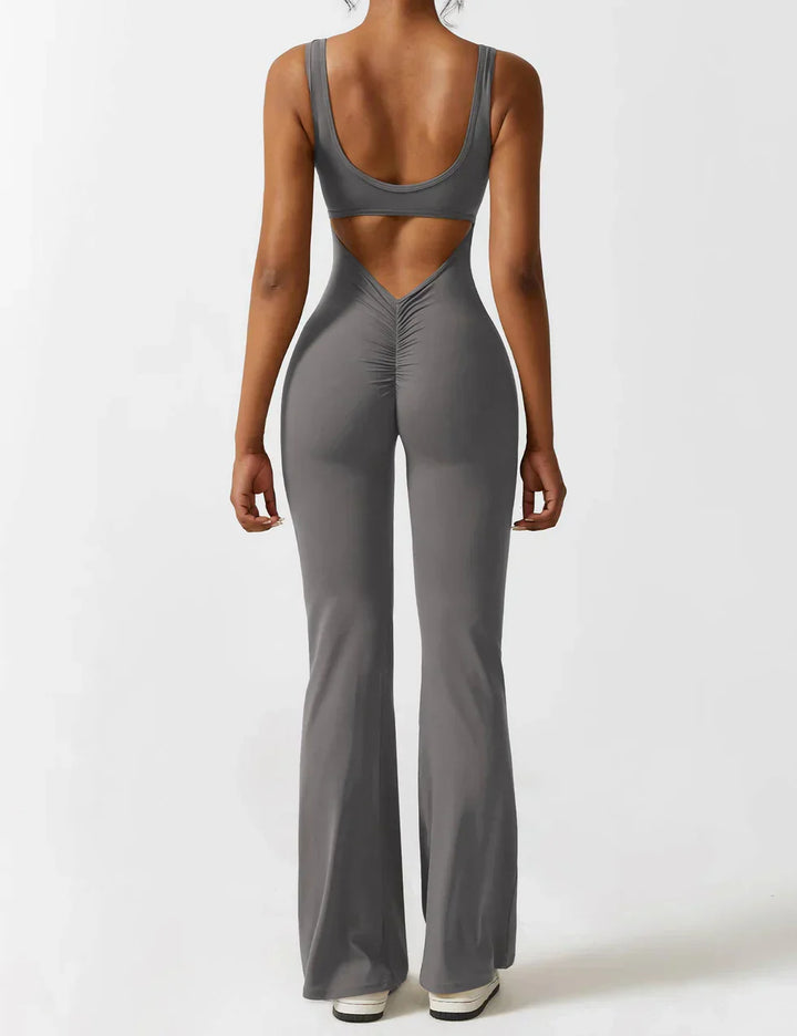 Elena Uitlopende jumpsuit met V-rug