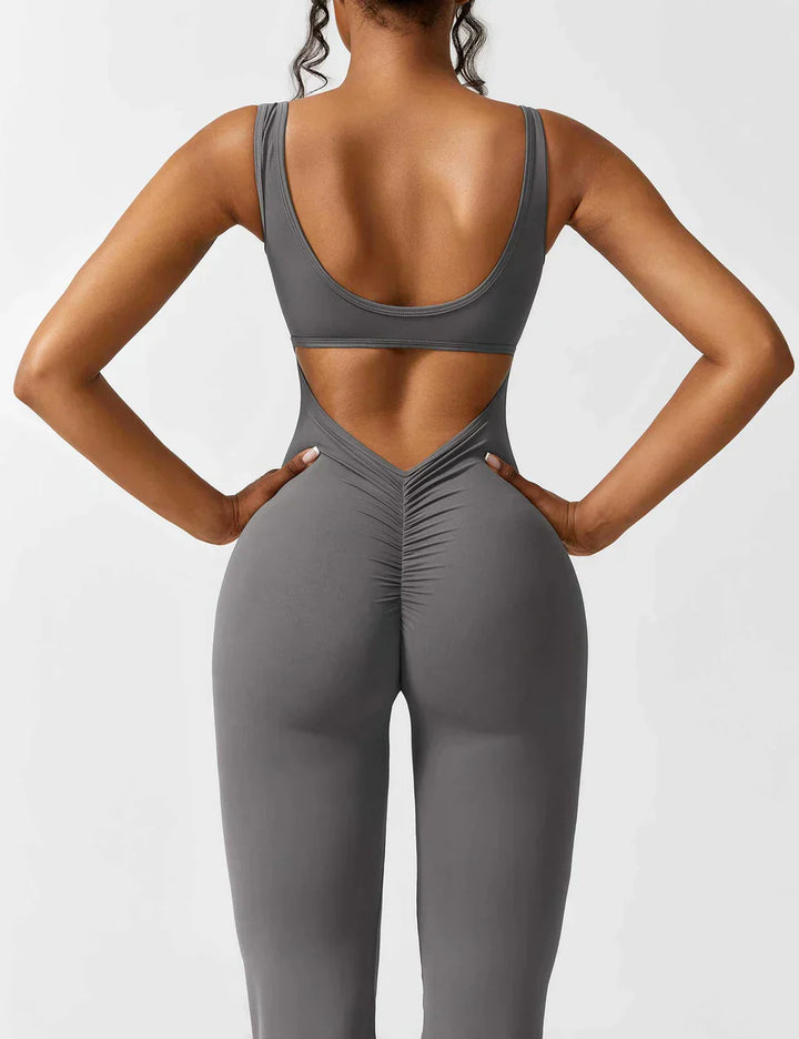 Elena Uitlopende jumpsuit met V-rug