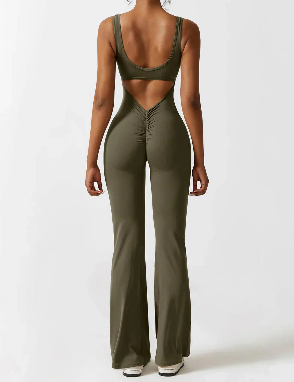 Elena Uitlopende jumpsuit met V-rug