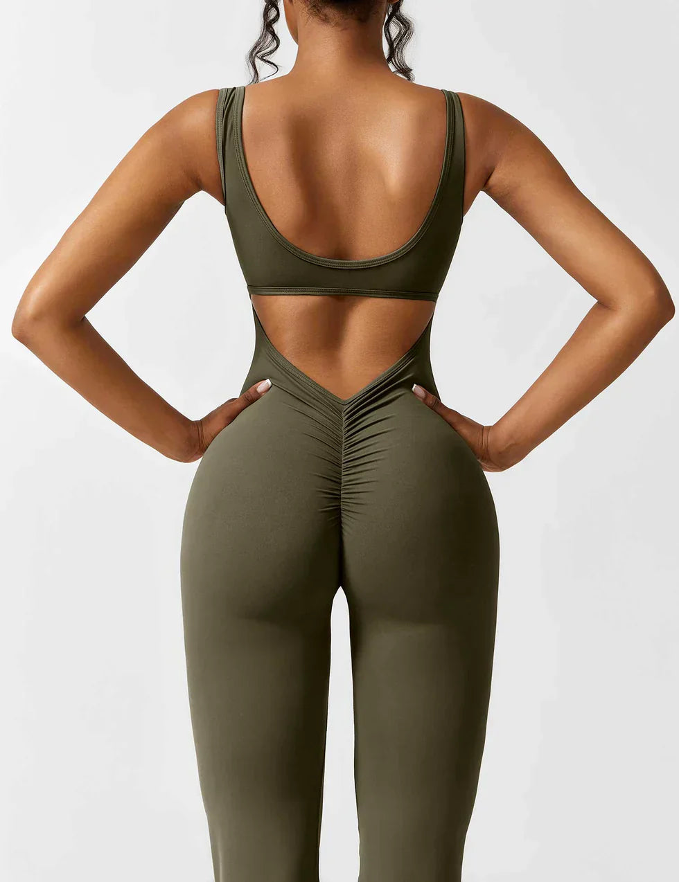 Elena Uitlopende jumpsuit met V-rug