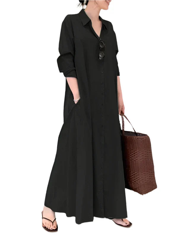 Livia maxi jurk voor dames - Elegante lange jurk met A-lijn silhouet