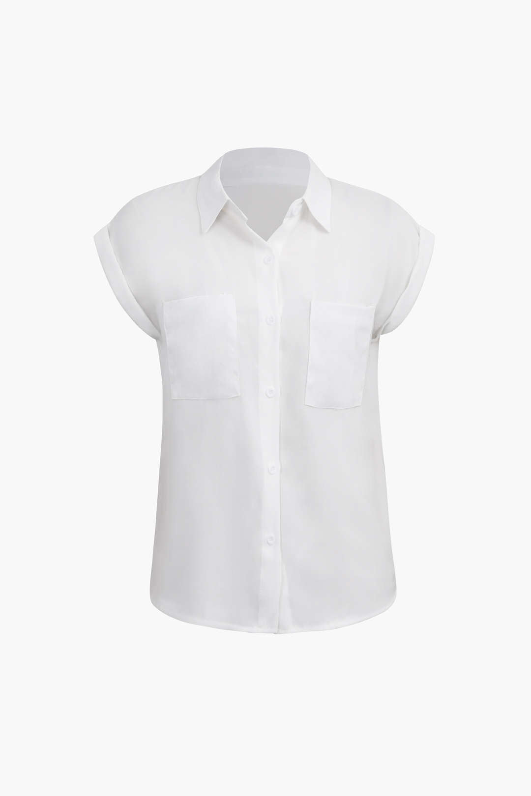 Vittoria damesshirt | Minimalistisch shirt met geknoopte zoom & opgerolde mouwen