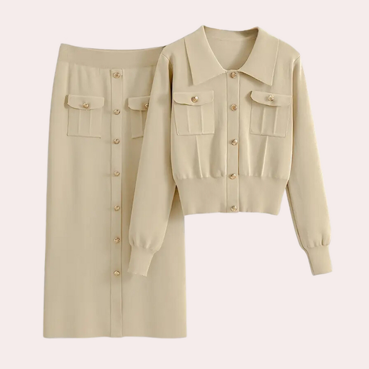 Tweedelige damesoutfit Celeste | Buttoned & Elegant Style