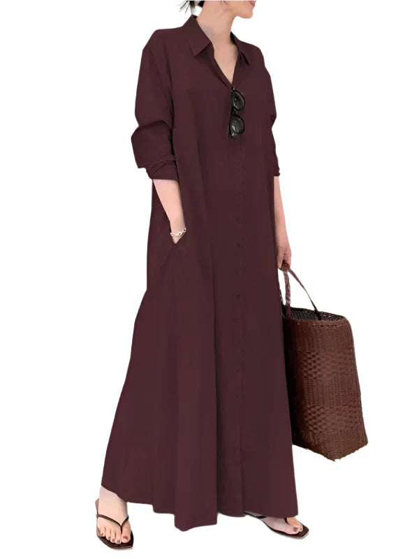 Livia maxi jurk voor dames - Elegante lange jurk met A-lijn silhouet