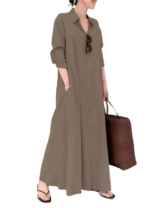 Livia maxi jurk voor dames - Elegante lange jurk met A-lijn silhouet