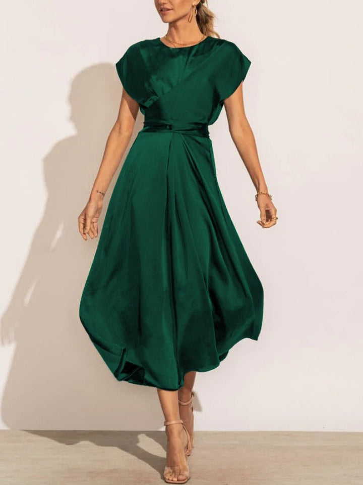 Claire Elegante Zijden Midi Dress voor Vrouwen | Chic & Geraffineerd