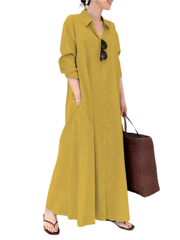 Livia maxi jurk voor dames - Elegante lange jurk met A-lijn silhouet