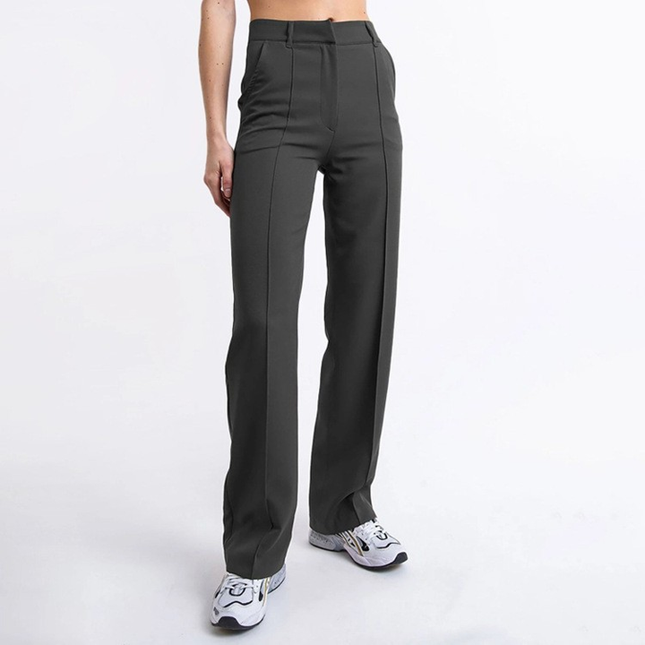 Lena Casual Wide Leg Trousers – Hoog-Taille Broek met Wijde Pijpen voor Veelzijdige Stijl