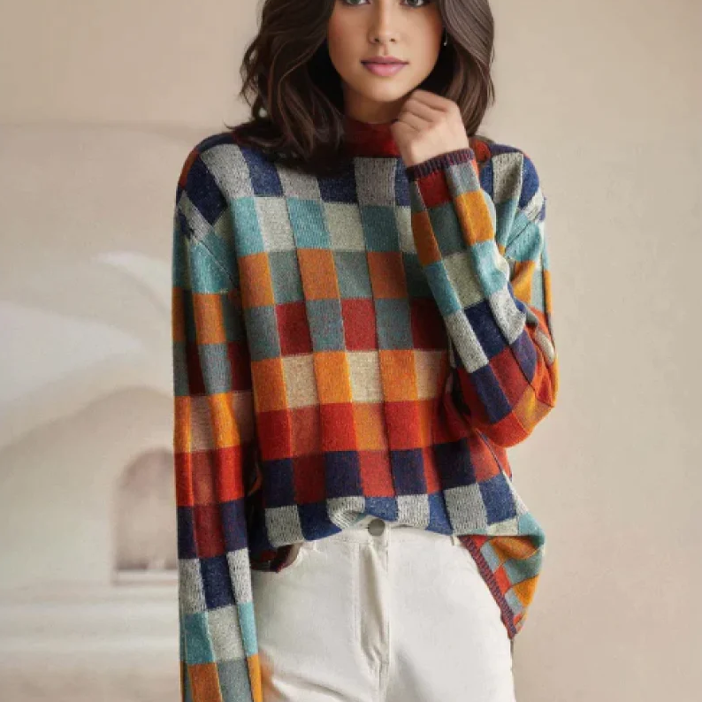 Adalynn Oversized geruite trui in veel kleuren | Comfort & gedurfde stijl