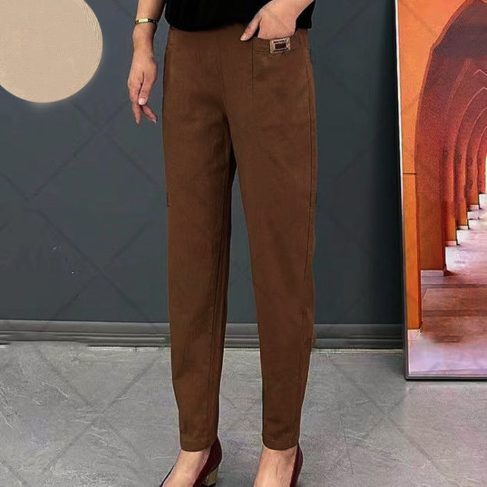 Effen linnen broek met een recht model | Linnen | Elegant & comfortabel