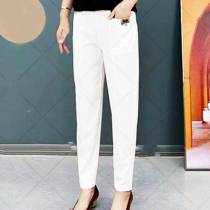 Effen linnen broek met een recht model | Linnen | Elegant & comfortabel