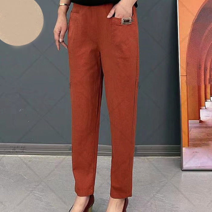 Effen linnen broek met een recht model | Linnen | Elegant & comfortabel