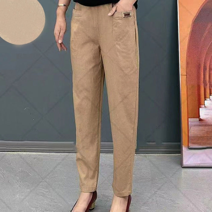 Effen linnen broek met een recht model | Linnen | Elegant & comfortabel