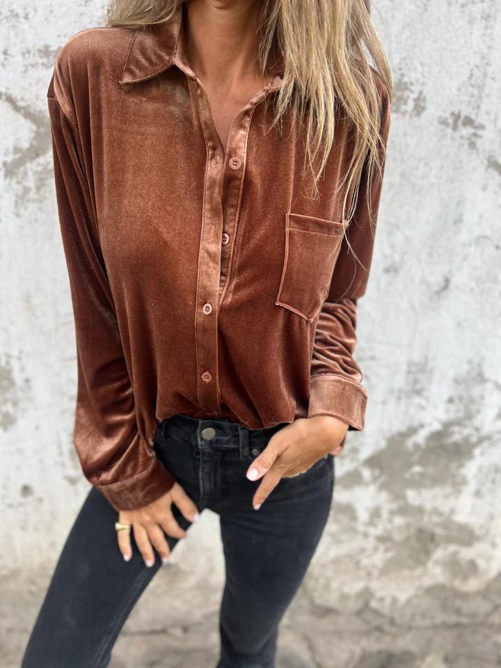Karla - Luxueus Fluwelen Overhemd