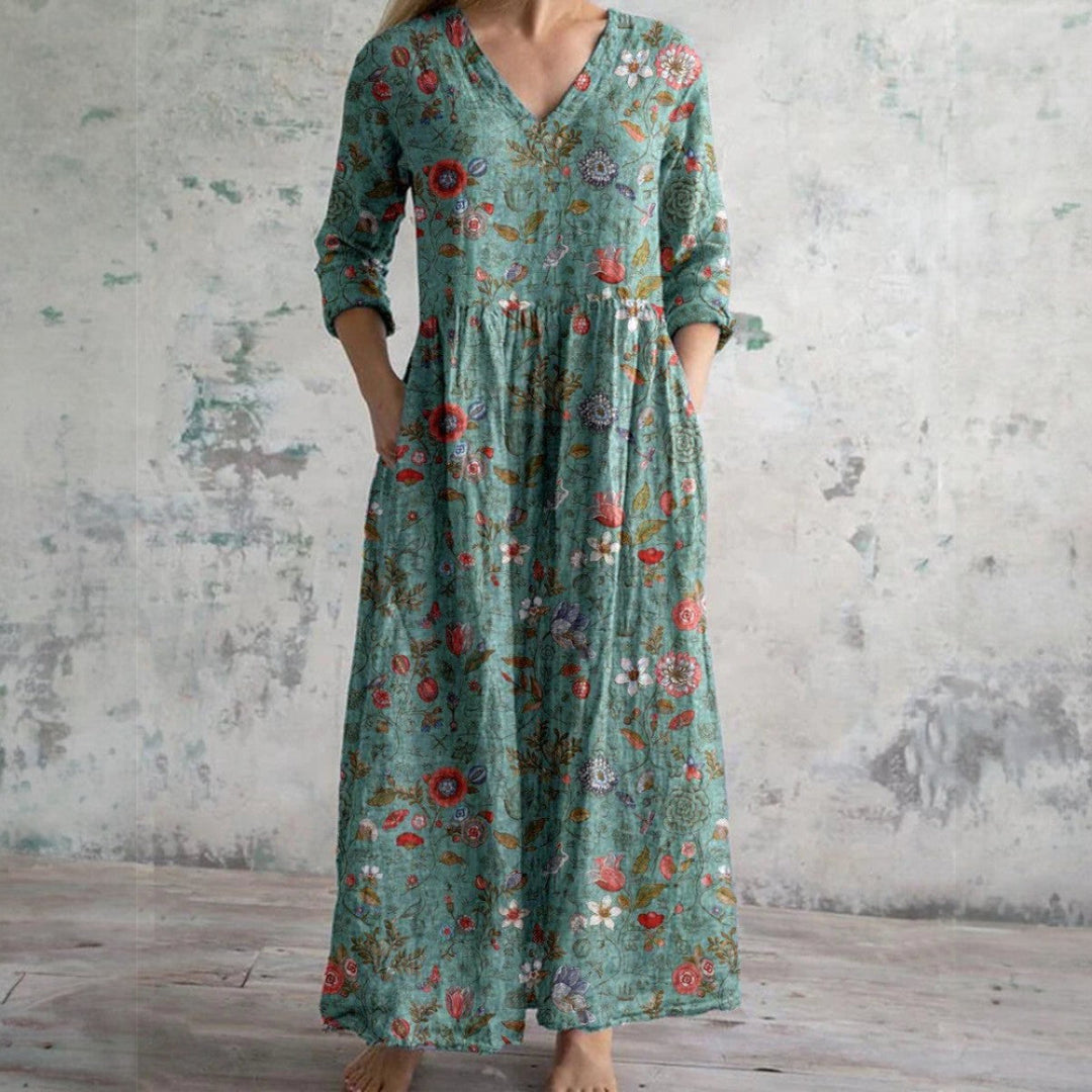 Gebloemde Jurk Damesjurk | Bloemenprint Lichte Stof & Comfortabele Pasvorm voor Zomer en Voorjaar