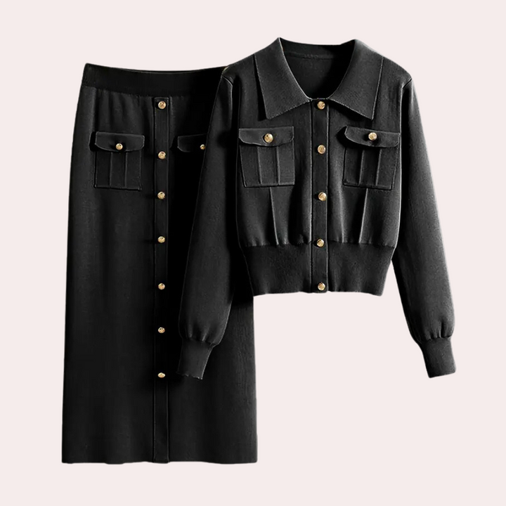Tweedelige damesoutfit Celeste | Buttoned & Elegant Style