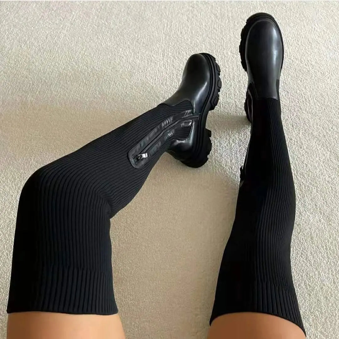 Abby | Hoge laarzen met stretch, comfort zool en tijdloos ontwerp voor dames