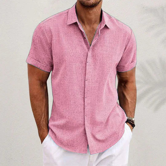 Elion Linnen Heren Overhemd | Ademend Zomershirt met Tijdloze Stijl & Comfort