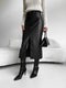 Patricia midirok voor dames in ecoleder | Elegante rok met hoge split & lederlook
