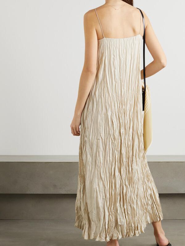 Gekreukte Jurk Dames | Luchtig & Comfortabel | Elegante Spaghetti Bandjes voor Speciale Gelegenheden