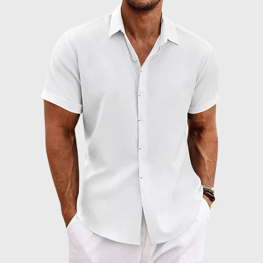 Elion Linnen Heren Overhemd | Ademend Zomershirt met Tijdloze Stijl & Comfort
