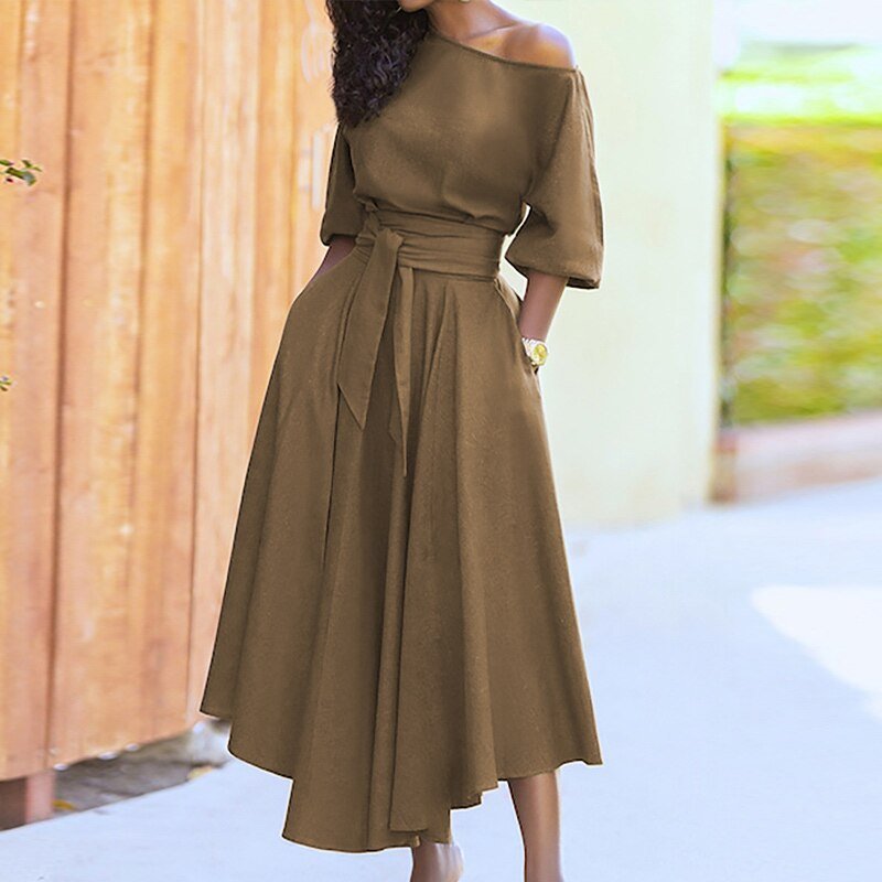 Vera | Elegante jurk met ceintuur | Verfijning & Moderniteit