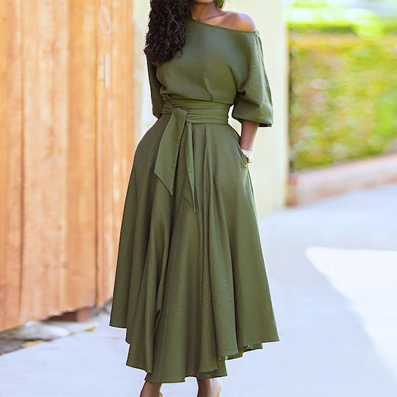 Vera | Elegante jurk met ceintuur | Verfijning & Moderniteit